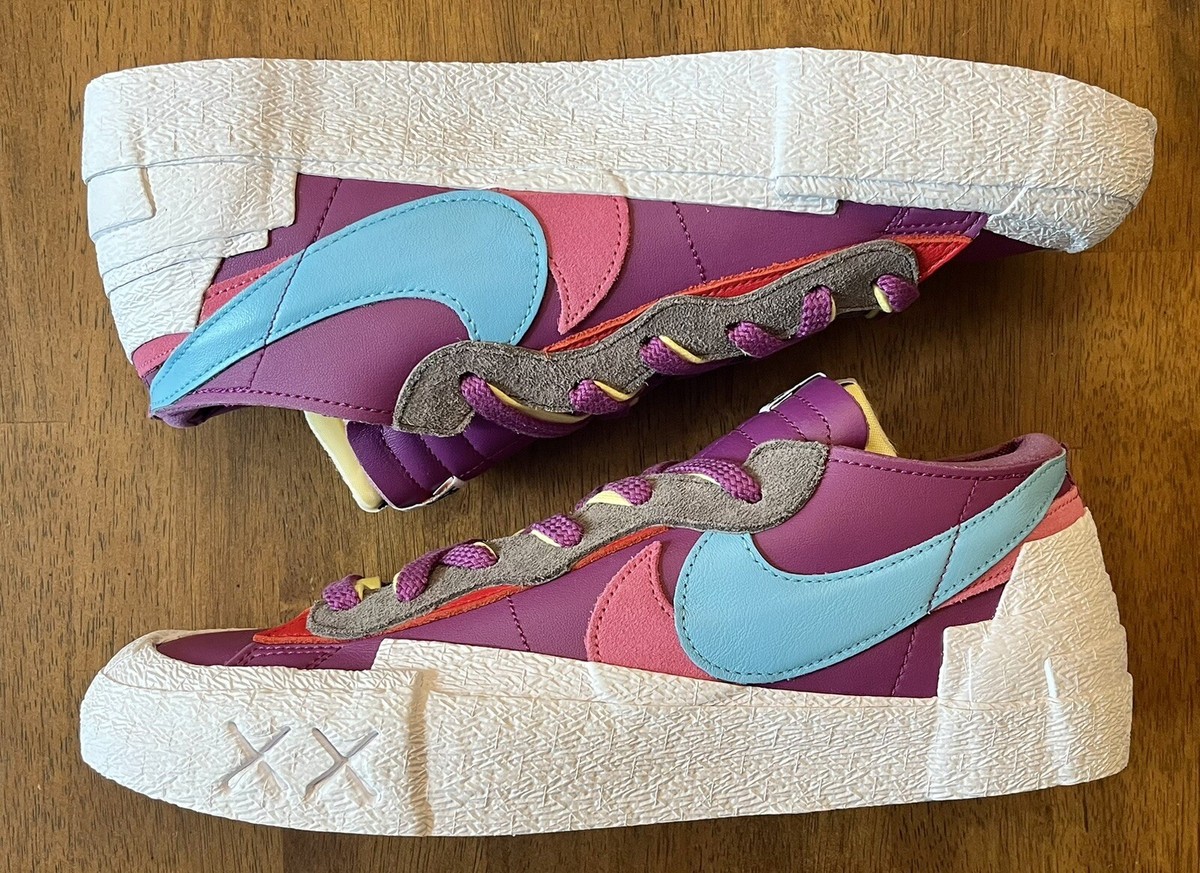 ★大人気★KAWS × sacai × Nike Blazer Low Purple Dusk Sacai X KAWS Nike Blazer Low Purple Dusk On Feet Review