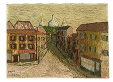 Original Landscape PARIS French Impressionism Oil Painting Signed CJC 35” X 26”