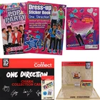 One Direction : 4 Sticker & Pop Party Book & 2 Charm Collection Case Bundle UK