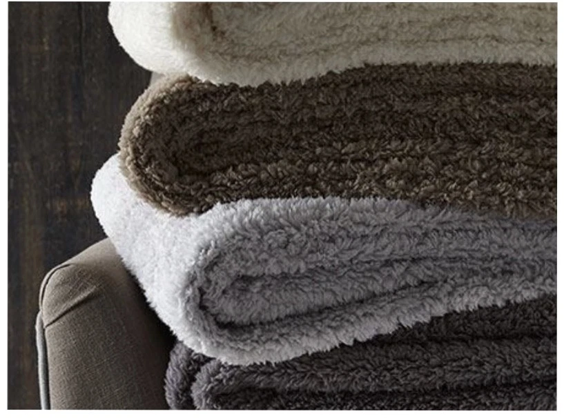 GENUINE TEDDY BEAR Soft Warm Fleece Blanket Thick ALL COLOURS Sofa Bed Throw