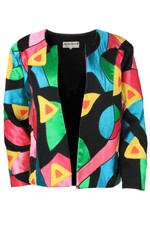 Vintage Hella Rotthoff Open Front Jacket Blazer 80s Womens Eu 40 Uk 12 -c3423