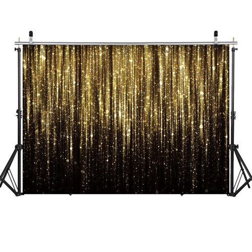 Black and Gold Backdrop Black Gold Photo Backdrop 7x5FT FW53 - Picture 2 of 6