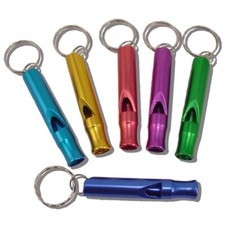 Metal Survival Safety Whistle Camping Hiking Walking Keychain Keyring