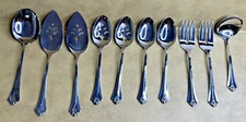 Oneida Stainless ROYAL FLUTE 10 Piece Hostess / Server Set Serving Spoon Fork