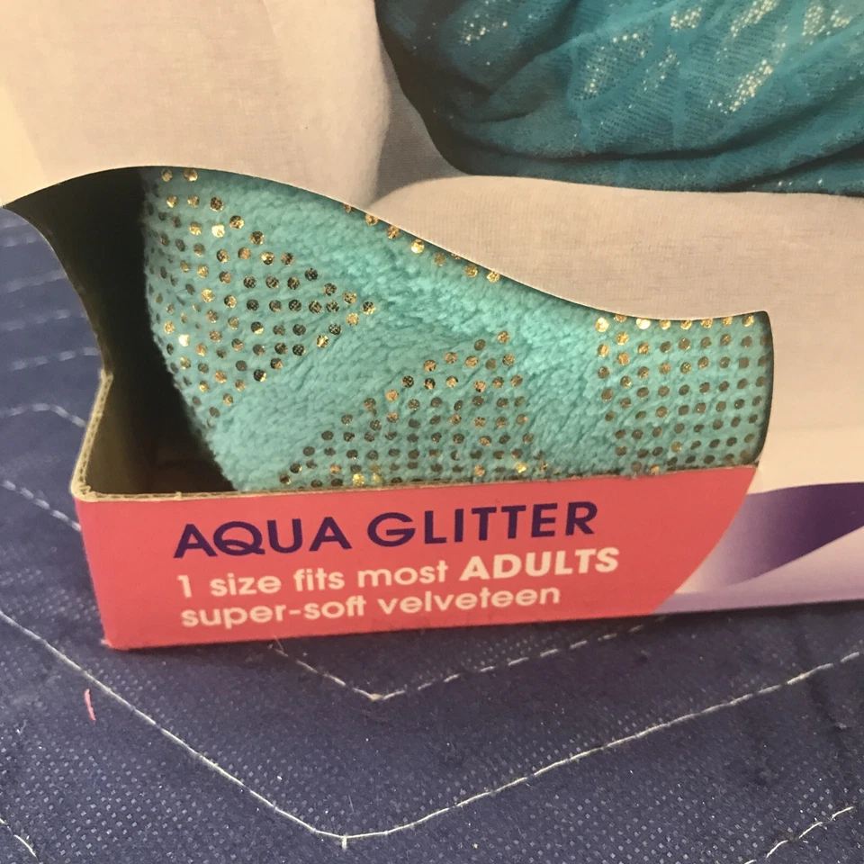 SNUGGIE TAILS Adult Aqua Glitter Teal MERMAID One Size Soft Blanket - Image 2 of 3