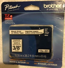 Brother International Tze221 Label Tape - 0.38" Width 1 Each