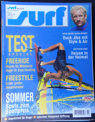 SURF MAGAZIN 1/99, INTERVIEW ANDREA HOEPPNER,FRANK BAENSCH,ROBERTO RICCI 260 TWI