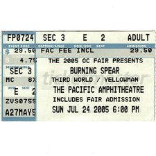 BURNING SPEAR THIRD WORLD YELLOWMAN Concert Ticket Stub 7/24/05 COSTA MESA CA