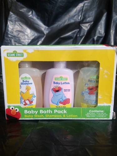 Sesame Street Baby Bath Pack Set Shampoo Lotion Grooming Travel Bottles Infants