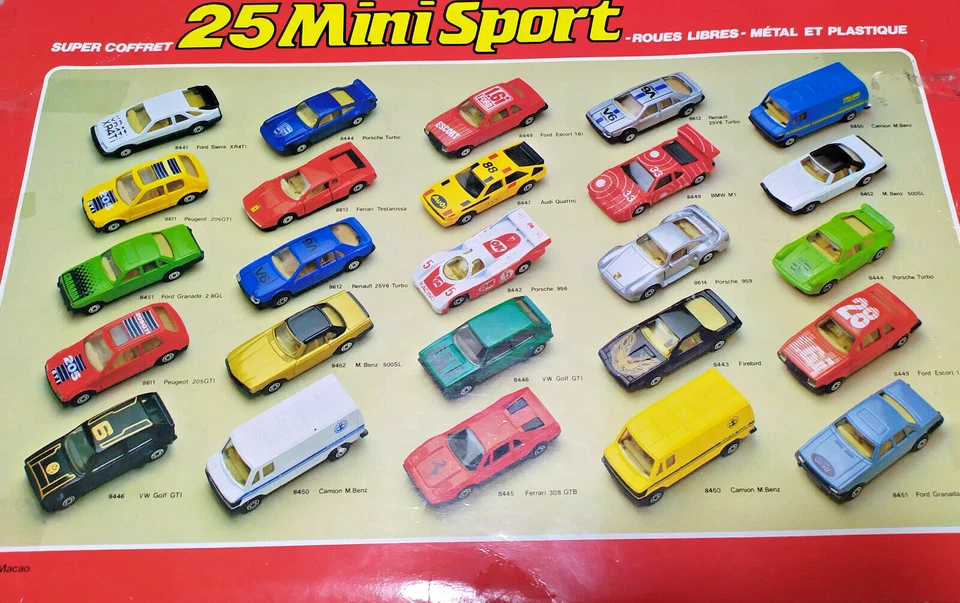 Mc Toy 1:64 Coffret 25 Mini Sport voitures (Golf_205_Ferrari_Porsche_R25-Escort) - Photo 2/4