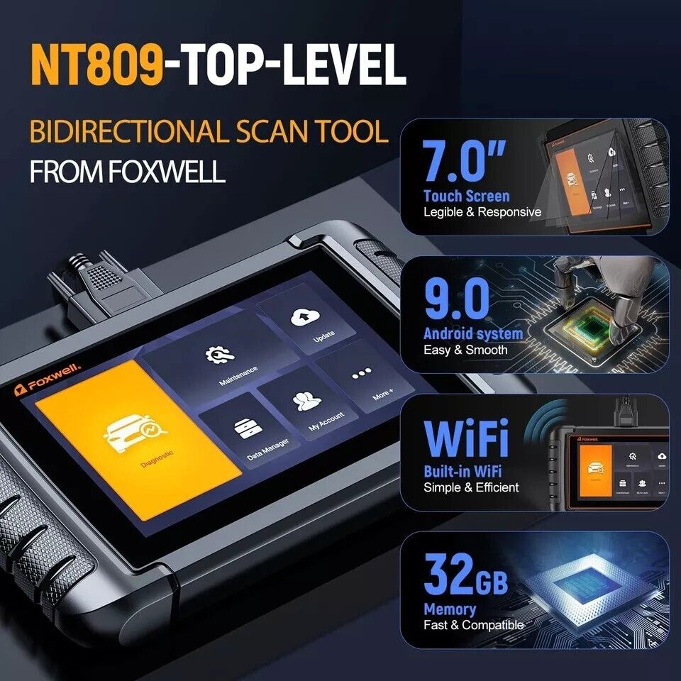 Foxwell NT809 Full System Auto OBD2 Scanner TPMS ABS Diagnostic Tool Code Reader