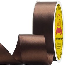 Brown Satin Ribbon Double Face 1-1/2" x 50 Yards Polyester Wedding Party
