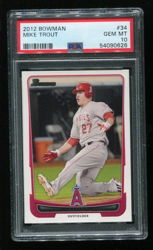 2012 Bowman  #34 Mike Trout Angels  PSA 10 Gem Mint