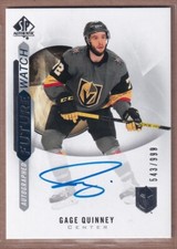 2020-21 SP Authentic Future Watch 166 Gage Quinney RC AUTO /999 - GOLDEN KNIGHTS