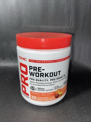 GNC pro pre-workout tropical fruit punch 11.96oz 8/26 R1C