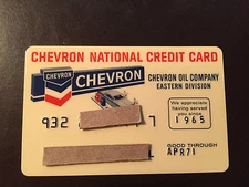 Chevron/Standard Oil Co. Eastern Division 1971 Vintage Collectors credit card