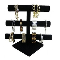 Dial Industries Black Velvet Triple Tier Jewelry Bracelet Organizer Display Stan on sale Dial Industries Black Velvet Triple Tier Jewelry Bracelet Organizer Display Stan on sale