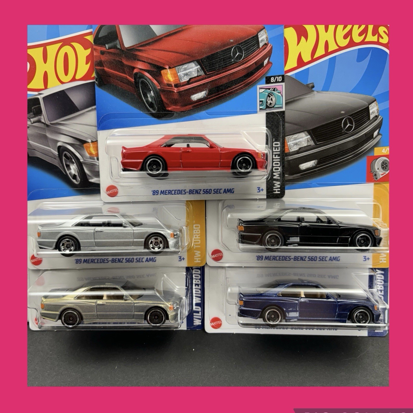 Hot Wheels 2025 Mercedes-Benz 560 SEC All Colors Lot Of (5)