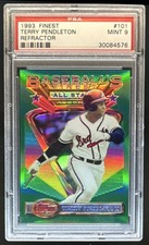 1993 Topps Finest Terry Pendleton Refractor #101 Braves PSA 9