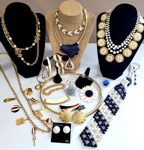 Vintage Gold Trifari Coro Monet Anne Klein Star Nautical Enamel NWT Jewelry Lot