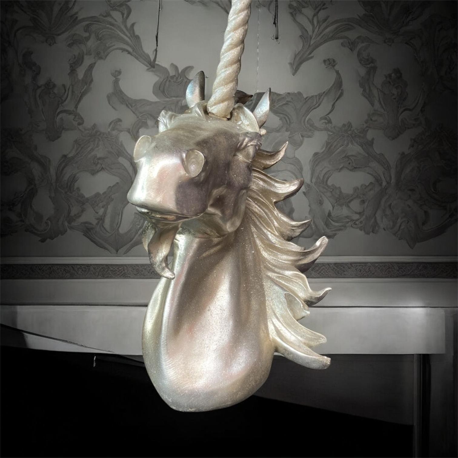 51cm Wall Mounted UNICORN HEAD Wall Plaque Decoration Horse Sculpture Figure