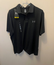 New w/tag Men's Under Armour Golf Polo Shirt, Size L, Black, UPF 40
