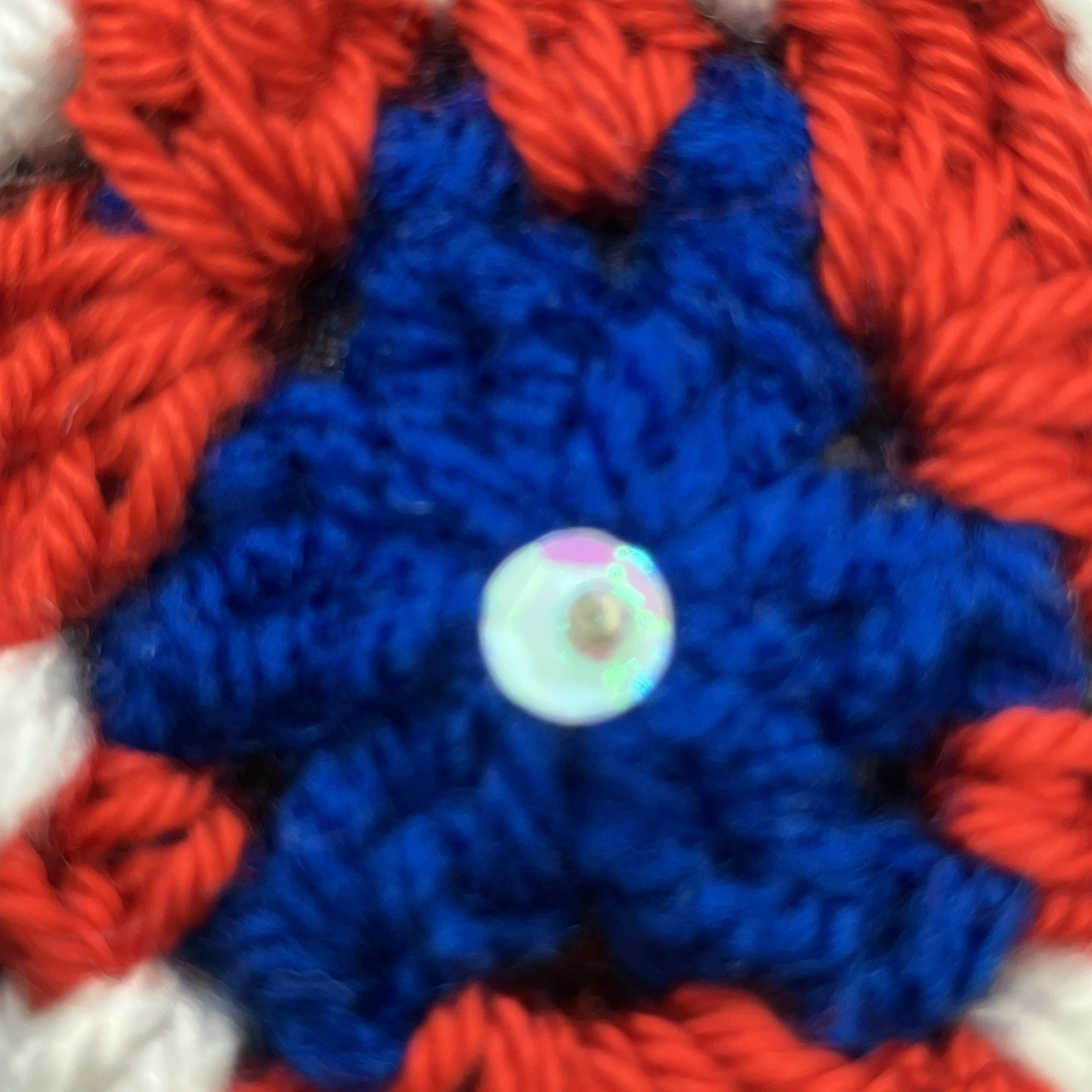 🇬🇧 Hand Crochet VJ  VE D Day Bunting patriotic Window Red White Blue 38” Gift