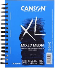 Canson Xl Mixed Media Pad Blue 5.5X8.5 Heavyweight Textured 60 Sheets