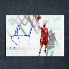 2022-23 Panini Noir Shadow Signatures Jonas Valanciunas Auto Silver 12/99 #AY