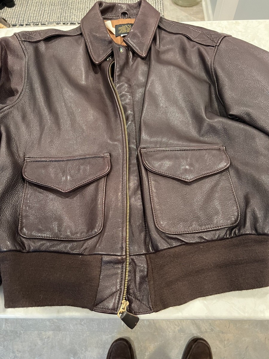 AVIREX A-2 アヴィレックス フライト レザージャケット US ARMY Avirex A-2 Brown Leather Bomber Jacket Size 40 U.S. Army Air