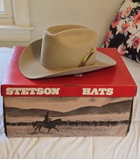 Vintage John B Stetson Wisp 4X Beaver Cowboy Hat 7 1/4 Silverbelly WITH BOX