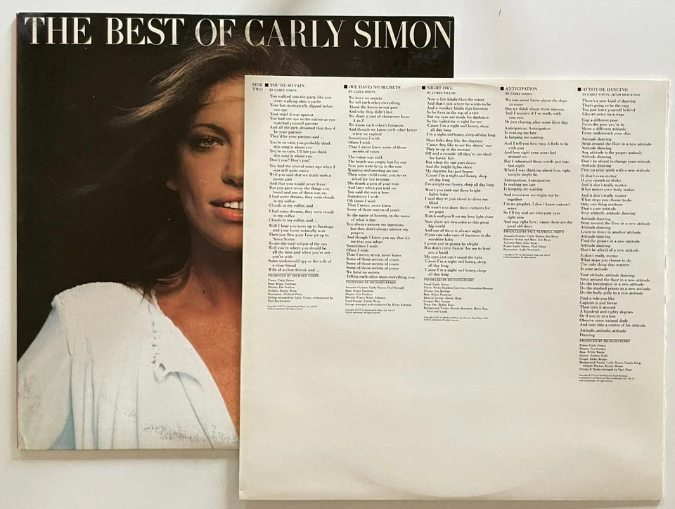 Carly Simon The Best of Carly Simon LP M- Elektra (1975) ORIGINAL - Image 3 of 4