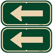 2 Pack Left Arrow Signs 12 X 6 Inches Arrow Signs Metal Reflective Sturdy Rust A