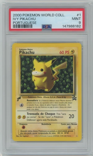 2000 POKEMON PIKACHU WORLD COLLECTION PORTUGUESE #1 IVY PIKACHU PSA 9