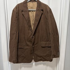 Vintage Y2K J.Crew Corduroy Blazer Men  s size XL Brown 2 Button Closure Academia