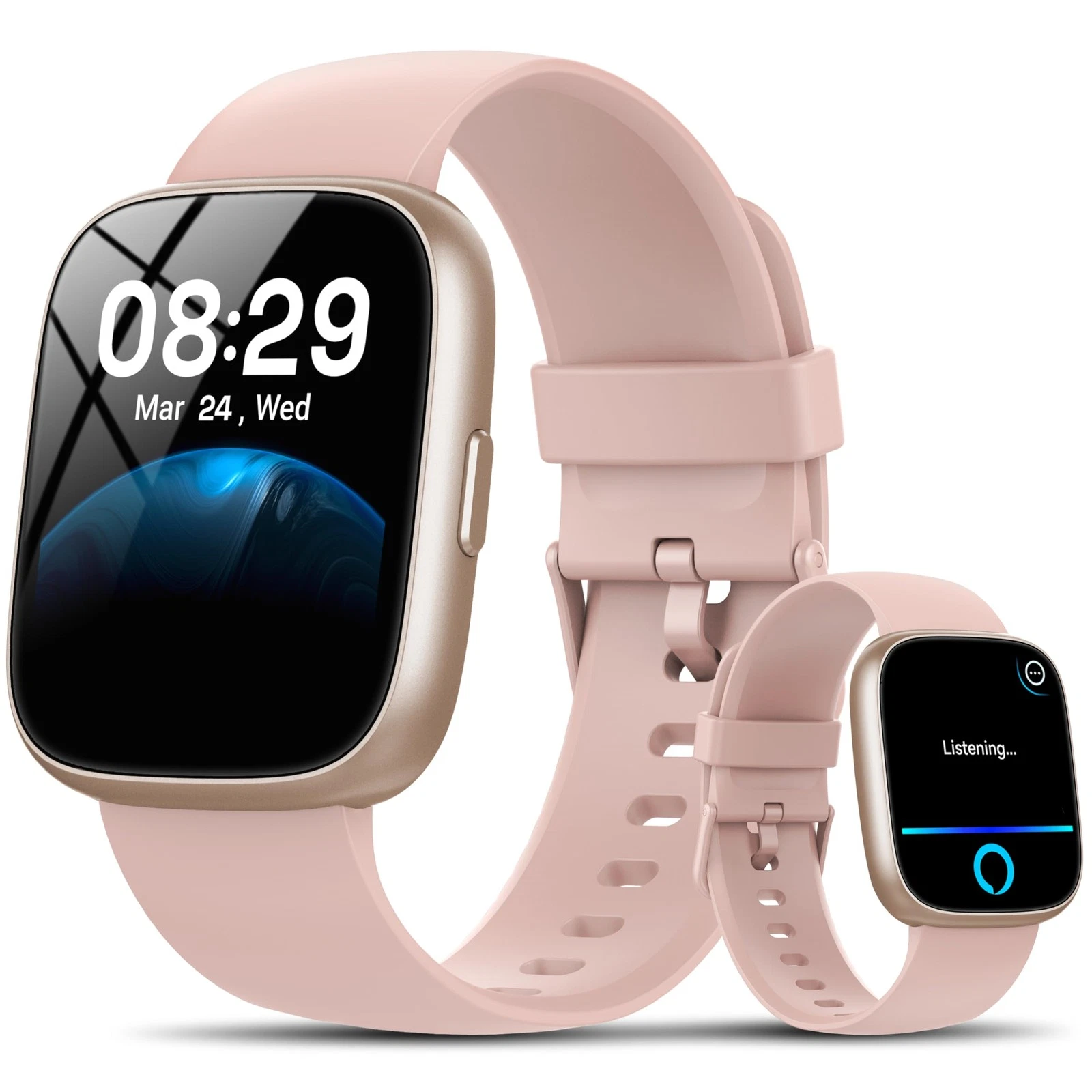 Smart Watch with Alexa Built-in, 1.83" HD Touchscreen Fitness Tracker with Bl...
