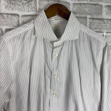 SuitSupply Cotton Tencel Light Gray Long Sleeve Button Dress Shirt 17 Extra SLIM