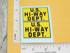Structo US Highway Department Truck Replacement Sticker Set ST-152