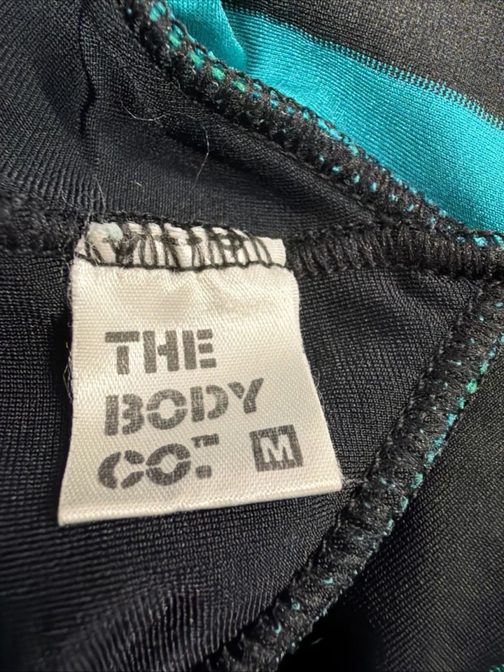 Bodysuit THE BODY CO. Vintage Anos 80 Preto Turquesa Tamanho Médio - Imagem 3 de 3