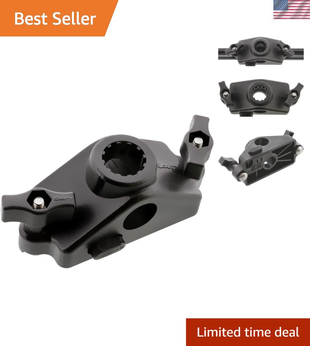 Versatile Scotty 343-BK Gunnel Mount - Compatible with All Post Accessories