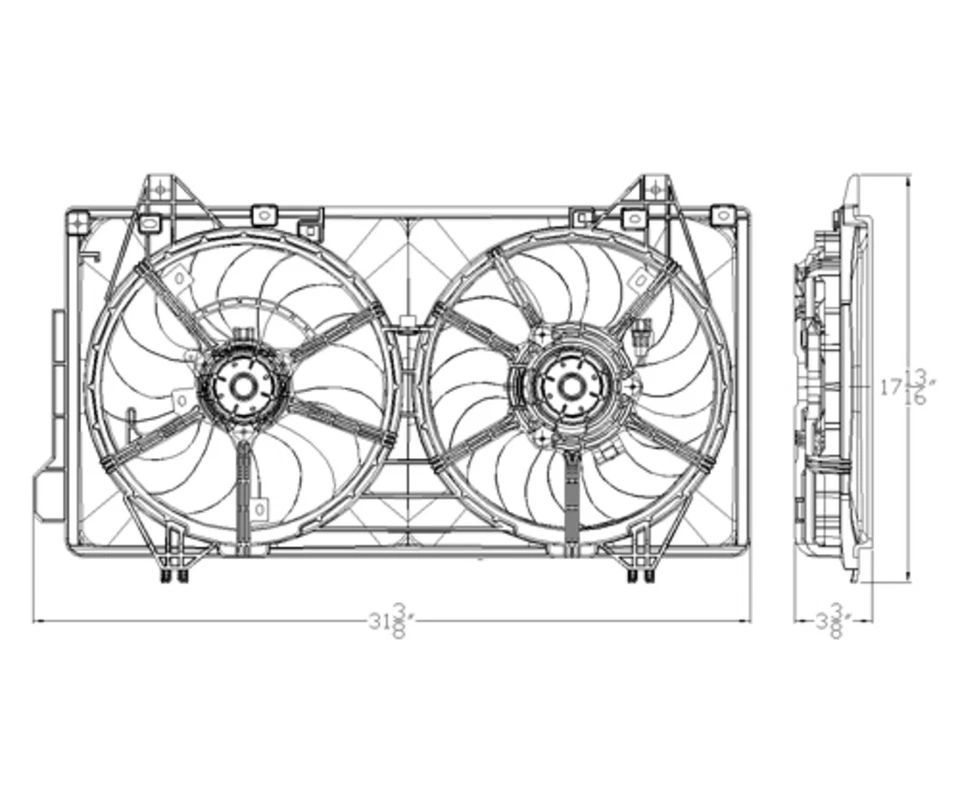 Conjunto de ventilador de refrigeración de doble radiador y condensador para Mazda Mazda-3 14-19 Foto 4 de 4