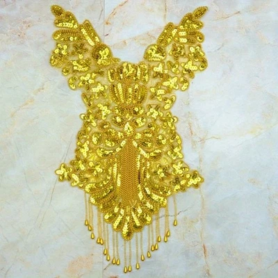 1X Patch En Paillettes À Franges Accessoire Pour Costume De Mariage Robe - Photo 1/4