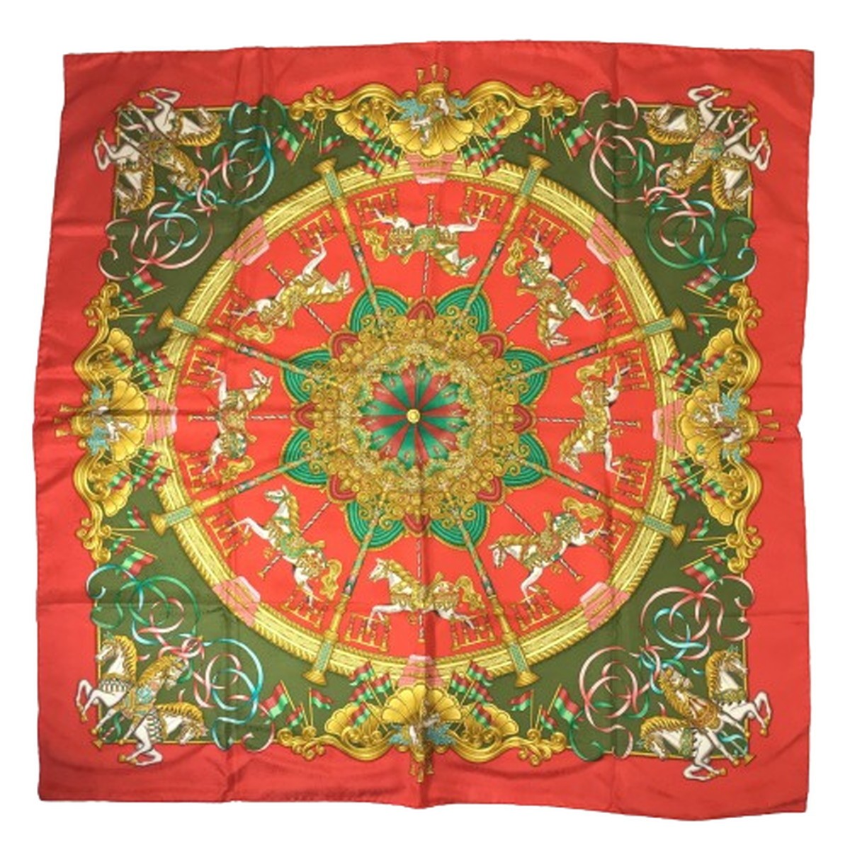 Hermes Carre 90 Silk Scarf Merry Go Round Luna Park Carousel A0 r27_0710