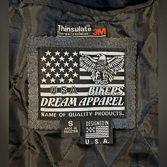 Bikers Dream Apparel Black Genuine Leather Thinsulate Motorcycle Jacket~L~