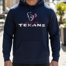 Houston Texans Majestic Navy Blue Hoodie Sweatshirt Mens M NFL Football