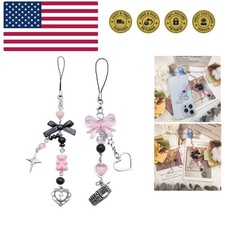 1-4PCS Aesthetic Y2K Phone Charms: Strawberry  Butterfly Decorative Straps