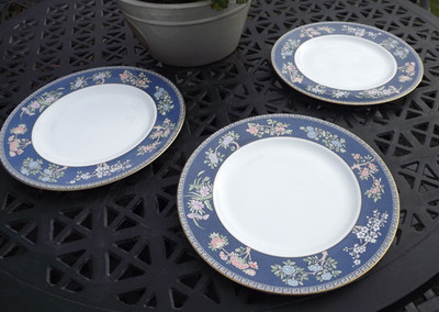 Wedgwood DREI China Blue Siam große Speiseteller 27 cm Durchmesser