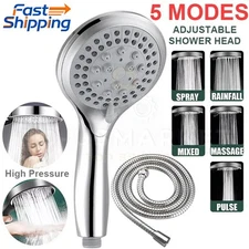 High Pressure Shower Head with Handheld Spray Combo Rain Shower Head 5 Modes New