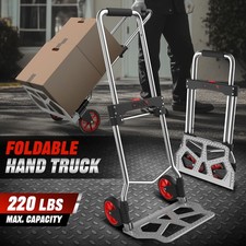 220 lbs Cart Folding Dolly Collapsible Trolley Push Hand Truck Moving Warehouse