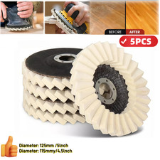 NEW 5 PACK 5 Inch Felt Flap Disc Wool Polishing Buffing Wheel Pad for Metal